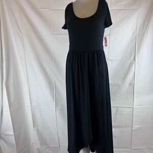 No Boundaries Black Fit & Flare Dress M (7-9) | Scoop Neck, Asymmetrical Hem NWT